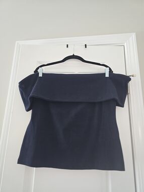 Banana Republic Dark Navy Women's Off The Shoulder Sweater Top